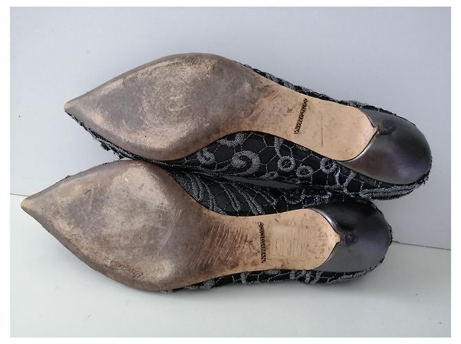 Décolleté Dolce & Gabbana in cotone grigio Taglia 36 - vista 6