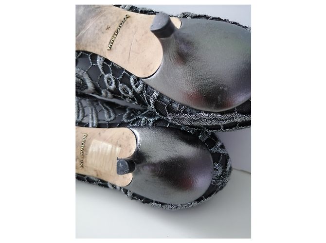Décolleté Dolce & Gabbana in cotone grigio Taglia 36 - vista 7