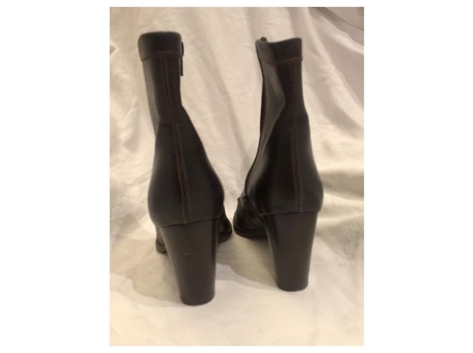 Botas Chelsea Hogan de cuero marrón oscuro - vista 4
