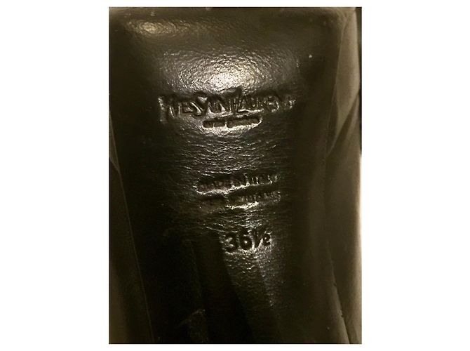 Décolleté Yves Saint Laurent Rive Gauche Pelle Nera Nero - vista 3