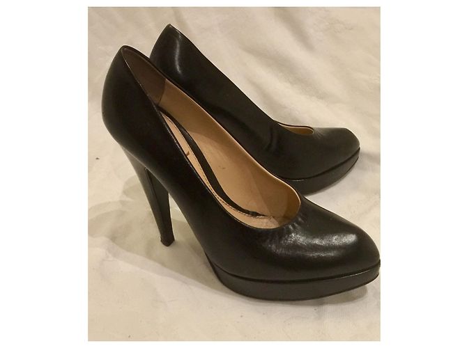 Décolleté Yves Saint Laurent Rive Gauche Pelle Nera Nero - vista 5