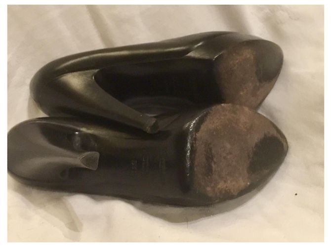 Décolleté Yves Saint Laurent Rive Gauche Pelle Nera Nero - vista 6