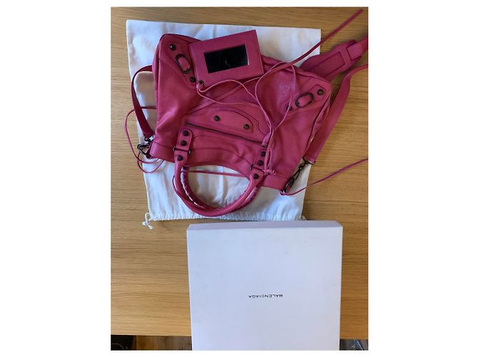 Borsa a mano Balenciaga City in pelle rosa - vista 4