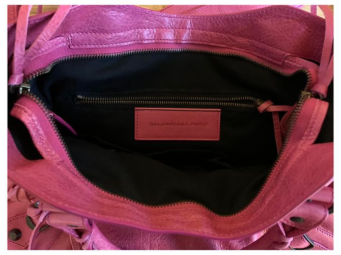 Borsa a mano Balenciaga City in pelle rosa - vista 5