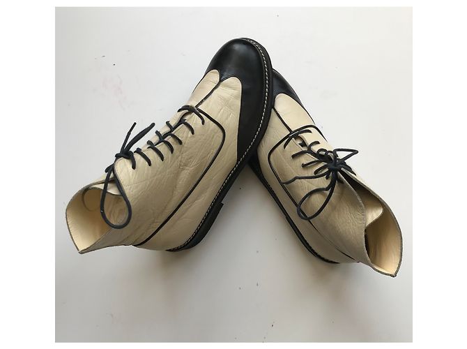 Chanel Stivali da combattimento Nero Beige - vista 12