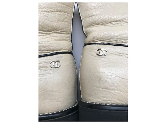Chanel Stivali da combattimento Nero Beige - vista 26