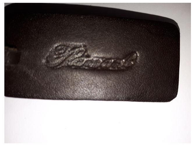 Autre Marque Borsa da viaggio Flamant in pelle e camoscio cioccolato - vista 4