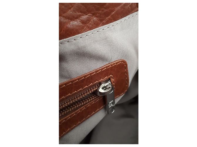 Borsa a tracolla Le Tanneur in pelle color cognac - vista 3