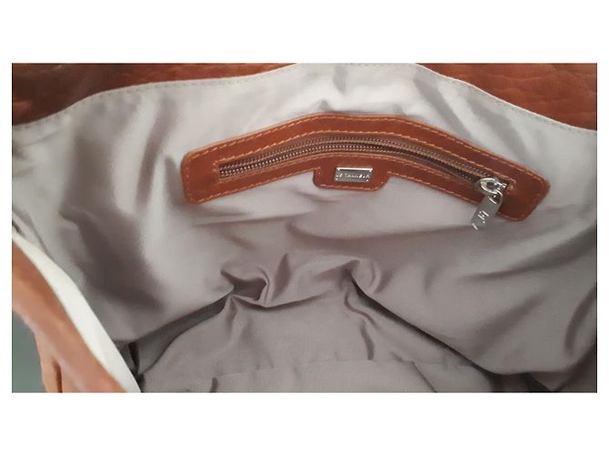 Borsa a tracolla Le Tanneur in pelle color cognac - vista 5