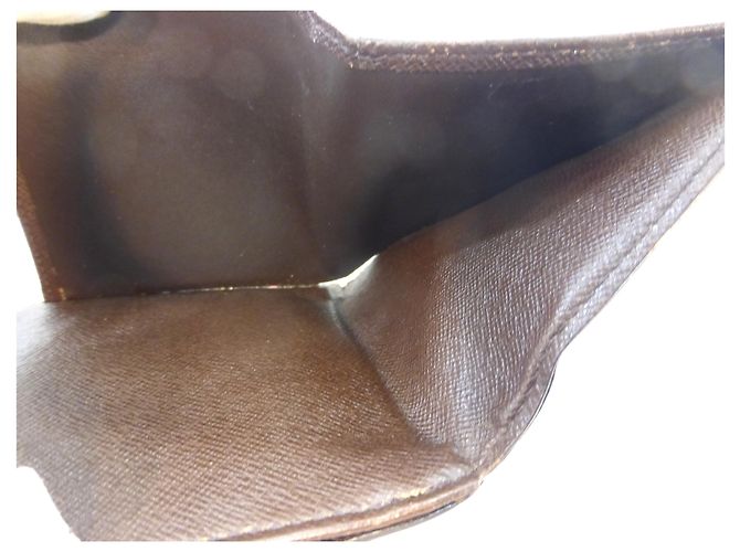 Louis Vuitton Elise Damier Ebène Cartera Marrón Cuero Castaño - vista 12