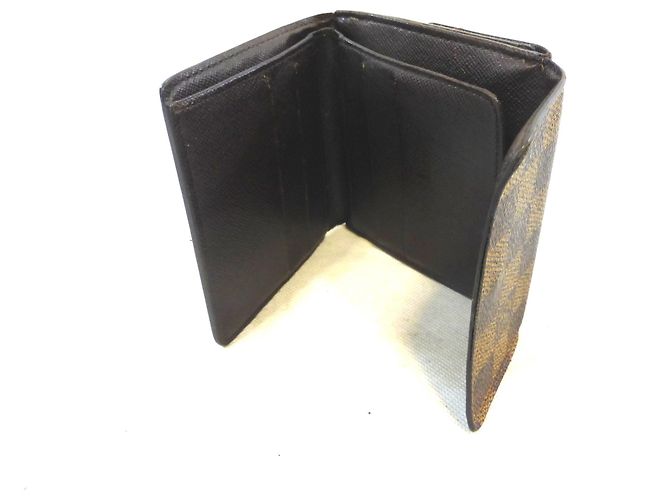 Louis Vuitton Elise Damier Ebène Cartera Marrón Cuero Castaño - vista 13