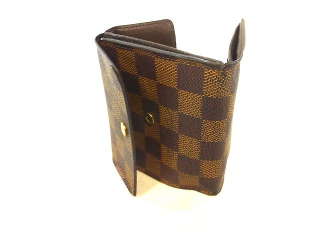 Louis Vuitton Elise Damier Ebène Cartera Marrón Cuero Castaño - vista 14