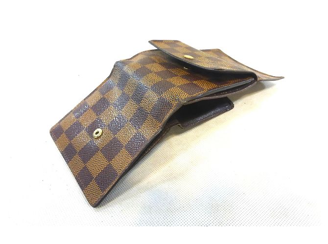 Louis Vuitton Elise Damier Ebène Cartera Marrón Cuero Castaño - vista 15