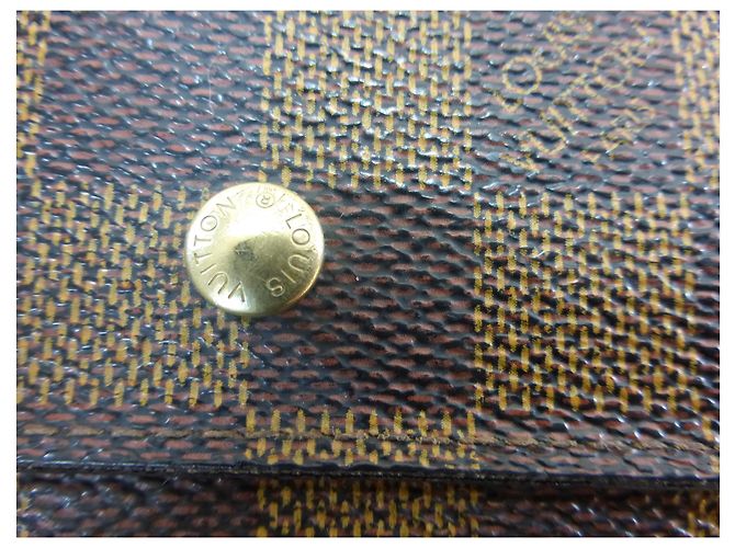 Louis Vuitton Elise Damier Ebène Cartera Marrón Cuero Castaño - vista 2