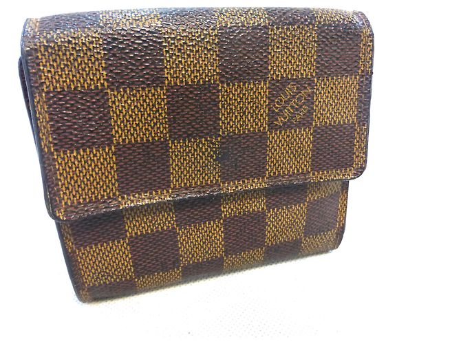 Louis Vuitton Elise Damier Ebène Cartera Marrón Cuero Castaño - vista 3