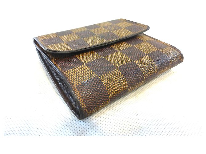 Louis Vuitton Elise Damier Ebène Cartera Marrón Cuero Castaño - vista 4