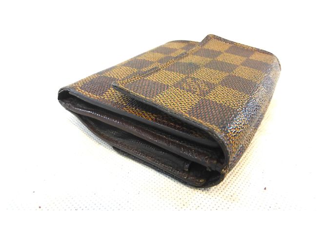 Louis Vuitton Elise Damier Ebène Cartera Marrón Cuero Castaño - vista 6