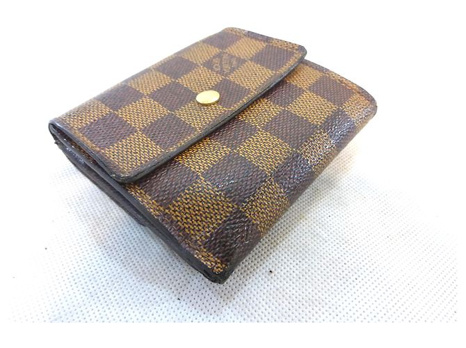 Louis Vuitton Elise Damier Ebène Cartera Marrón Cuero Castaño - vista 7