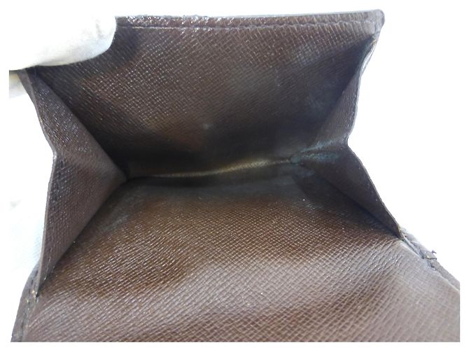 Louis Vuitton Elise Damier Ebène Cartera Marrón Cuero Castaño - vista 8