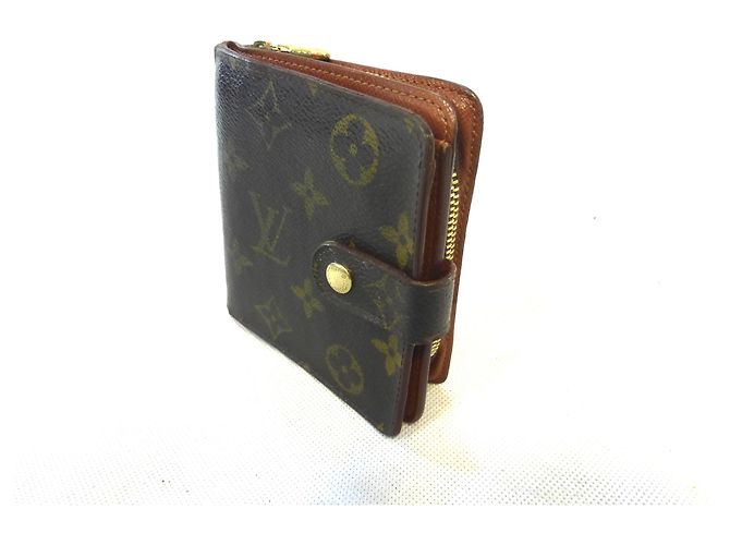 Louis Vuitton Compact Zip Monogram Cartera Marrón Castaño - vista 3