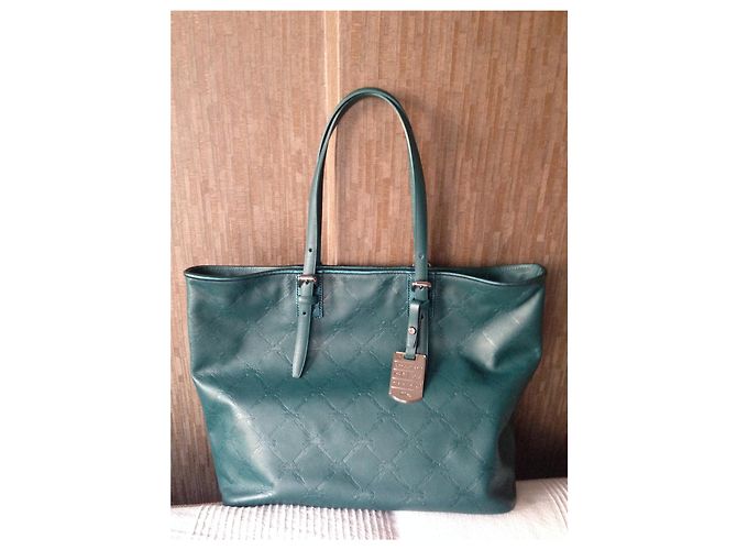 Borsa a mano Longchamp LM Green Mente in pelle verde - vista 2