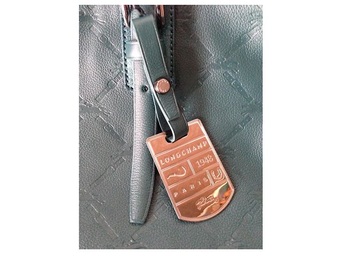 Borsa a mano Longchamp LM Green Mente in pelle verde - vista 3