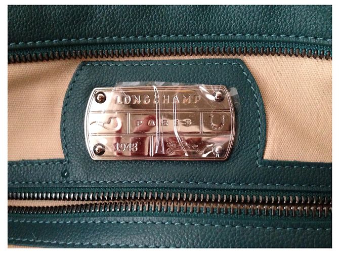 Borsa a mano Longchamp LM Green Mente in pelle verde - vista 6