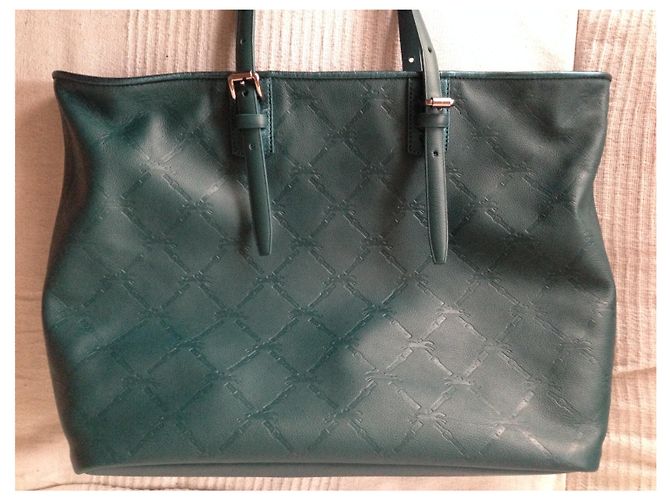 Borsa a mano Longchamp LM Green Mente in pelle verde - vista 7