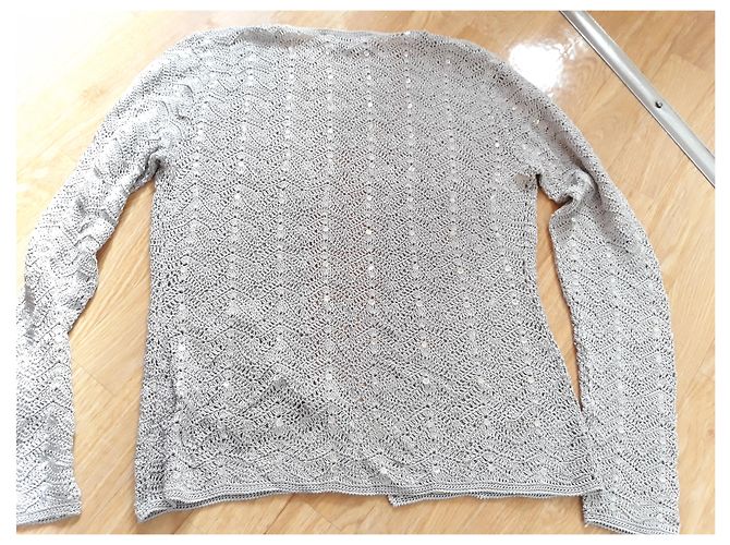Caroll Strickjacke aus Viskose und Strass dunkelgrau Anthrazitgrau - Ansicht 8