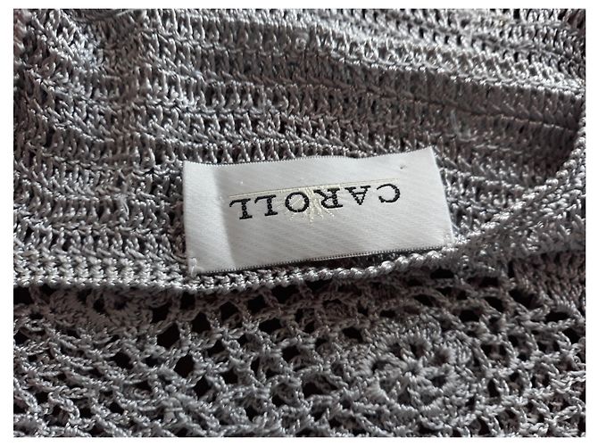 Top Court Caroll Cinza de Viscose e Strass Cinza antracite - vista 6