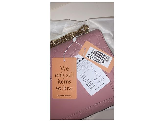 Borsa a mano Gucci Padlock in pelle rosa - vista 3