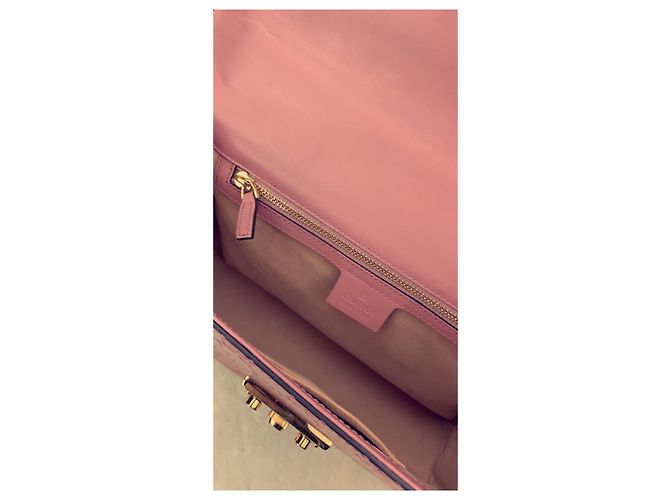 Borsa a mano Gucci Padlock in pelle rosa - vista 6