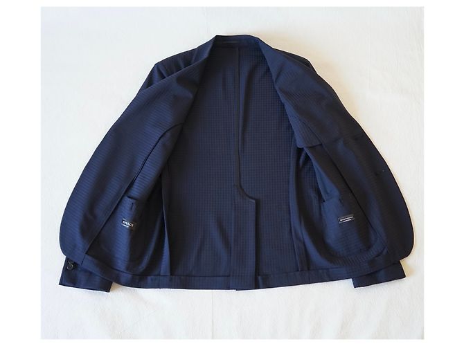 Versace Navy Blue Wool Blazer - view 3