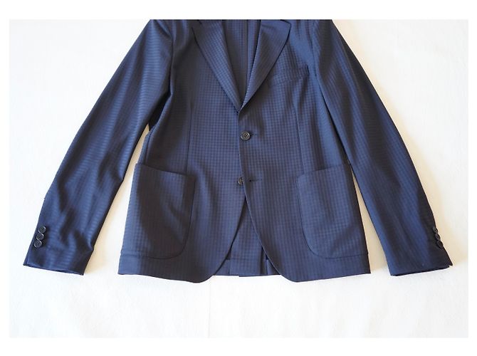 Versace Navy Blue Wool Blazer - view 4