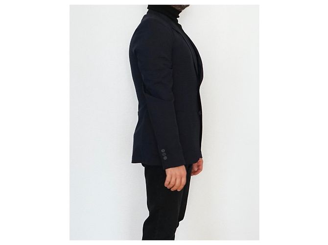Versace Navy Blue Wool Blazer - view 6