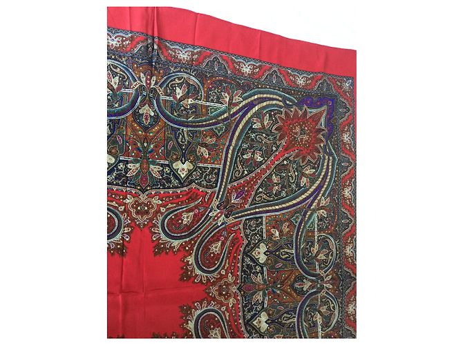 Yves Saint Laurent Seidentuch Paisley Muster 128x128 cm Mehrfarben - Ansicht 6