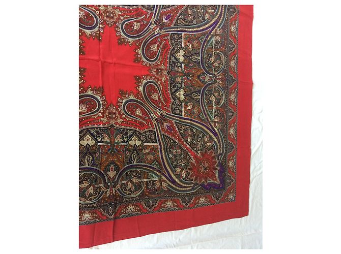 Yves Saint Laurent Seidentuch Paisley Muster 128x128 cm Mehrfarben - Ansicht 7