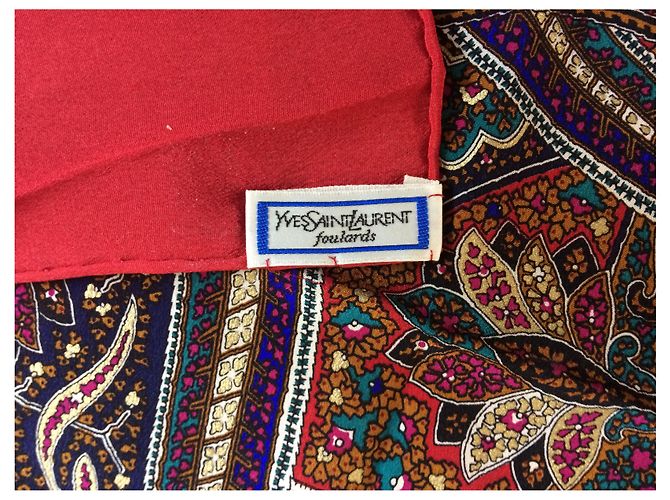 Yves Saint Laurent Seidentuch Paisley Muster 128x128 cm Mehrfarben - Ansicht 9