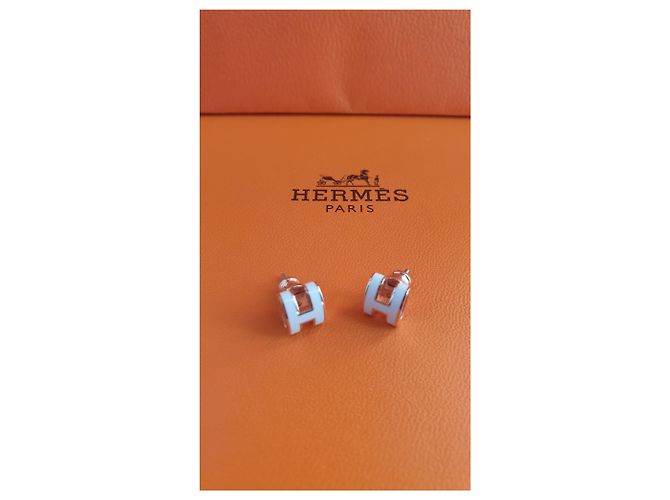 Orecchini Hermès Medor Folk Metallo Dorato Smalto Nero - vista 5