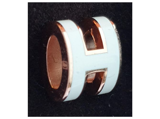 Orecchini Hermès Medor Folk Metallo Dorato Smalto Nero - vista 7