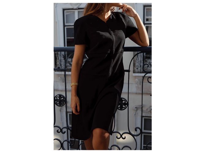Abito Chanel Nero in Lana con Maniche Corte - vista 10