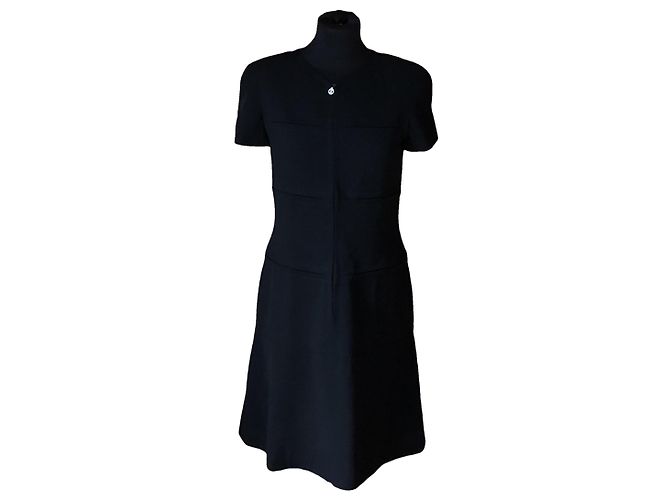 Abito Chanel Nero in Lana con Maniche Corte - vista 12