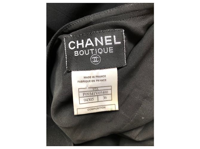 Abito Chanel Nero in Lana con Maniche Corte - vista 6
