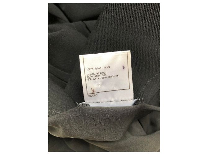Abito Chanel Nero in Lana con Maniche Corte - vista 7