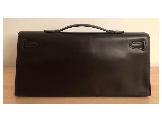 Hermès Hermes Kelly Cut in pelle marrone - vista 4