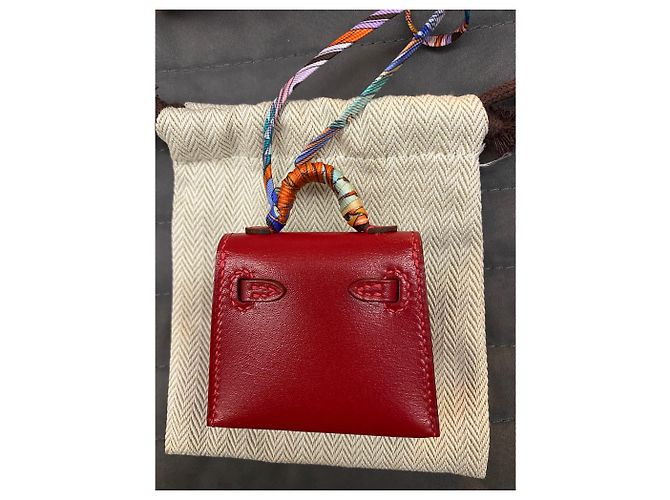 Hermès Charm Hermes Kelly twill Rosso - vista 2