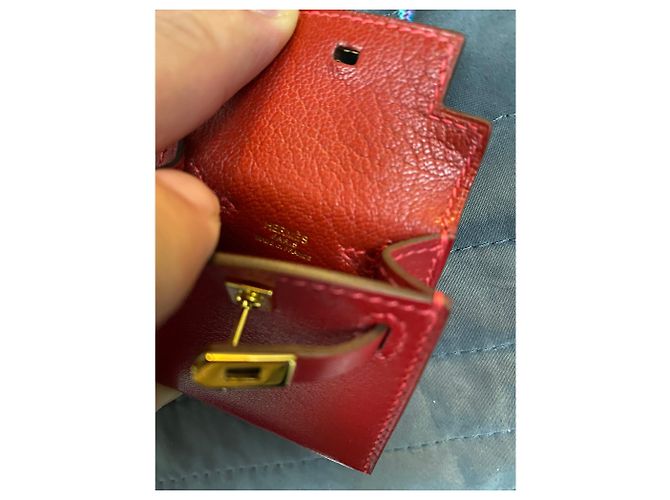 Hermès Charm Hermes Kelly twill Rosso - vista 5