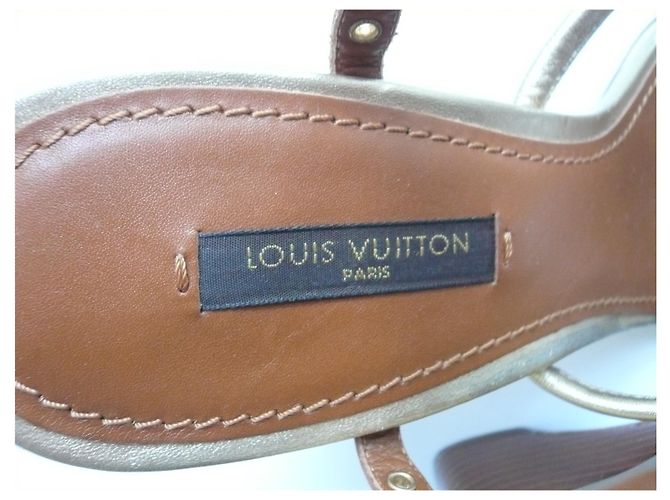 LOUIS VUITTON Sandales compensées Caramel T37,5 IT Marrone - vista 2