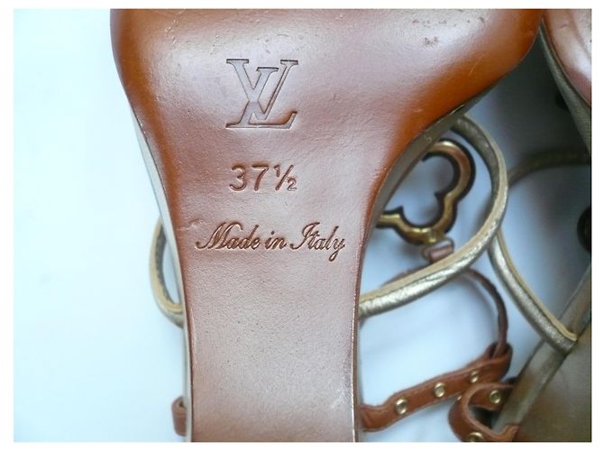 LOUIS VUITTON Sandales compensées Caramel T37,5 IT Marrone - vista 6