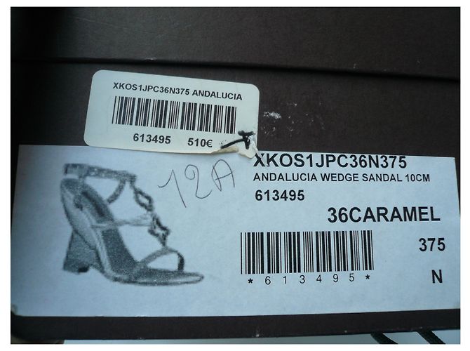 LOUIS VUITTON Sandales compensées Caramel T37,5 IT Marrone - vista 9